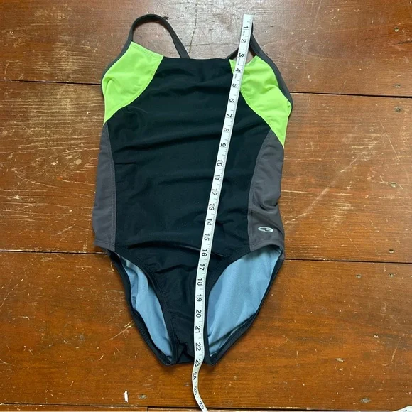 Champion Gray and Neon Green Swimsuit - Picture 6 of 7